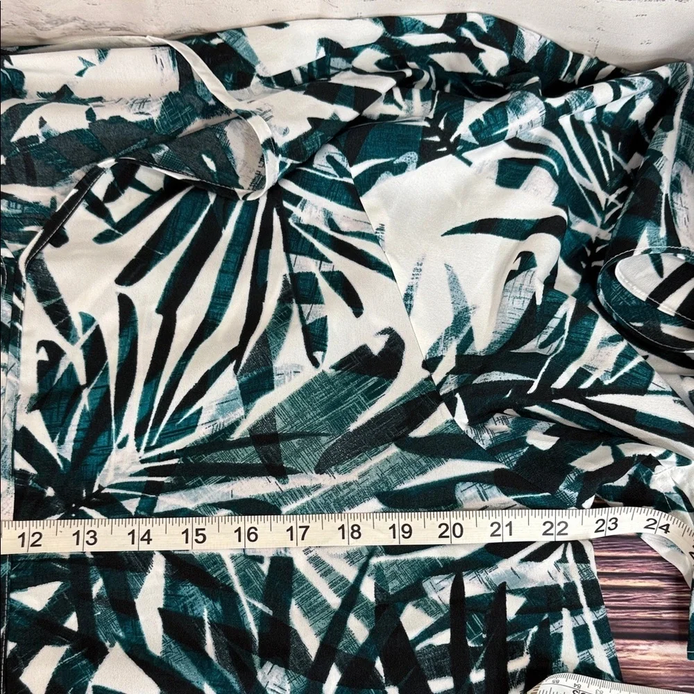 Banana Republic Tropical Palm Leaf Print Kimono Top Wide‎ Slit Sleeve Blouse